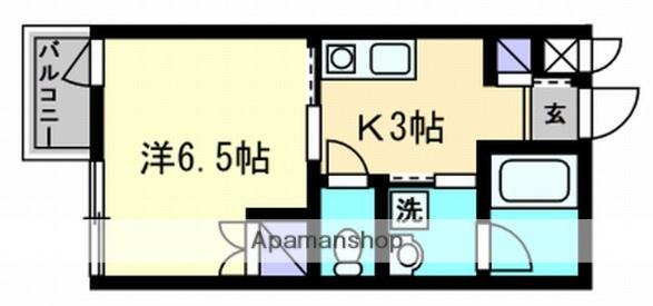 ジャンヌ喜与町(1K/1階)の間取り写真