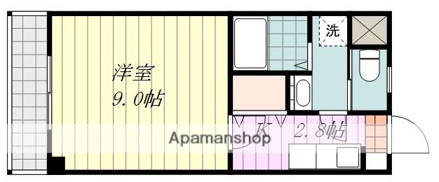 フェリーチェオーラM(1K/5階)の間取り写真