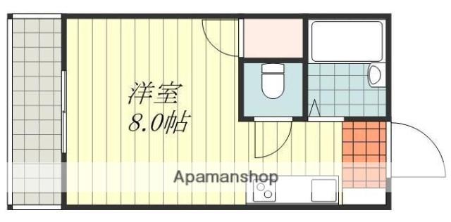 グリーンハイツ石手(ワンルーム/5階)の間取り写真