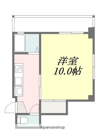 亀田ビル(1K/5階)の間取り写真