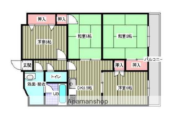 アクティー堀江(4DK/6階)の間取り写真