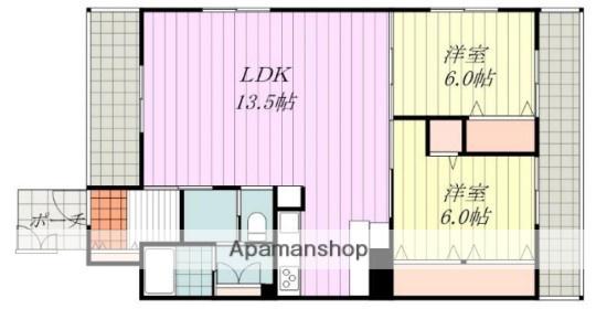 ヴァン・ヴィヴァン三番町(2LDK/2階)の間取り写真