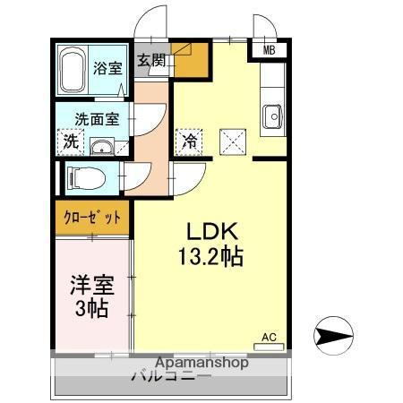 エスト・クレールⅡ(1LDK/1階)の間取り写真