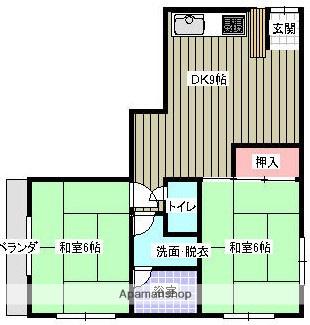 内浜ハイツ(2DK/2階)の間取り写真
