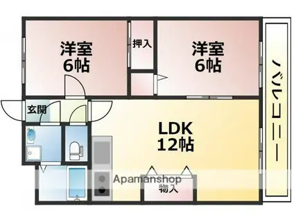 メジャーコートMY(2LDK/3階)の間取り写真