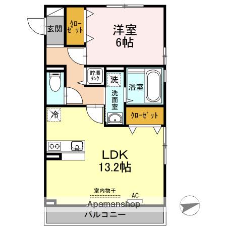 スーペリアガーデンM A棟(1LDK/2階)の間取り写真
