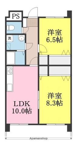 M3マンション(2LDK/4階)の間取り写真