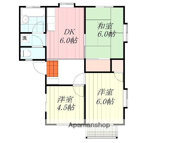 メゾン藤田(3DK/2階)の間取り写真