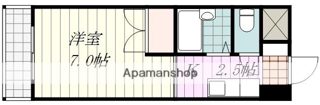 キャッスル朝生田 西棟(1K/5階)の間取り写真