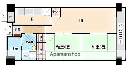 オークタウン松山(2LDK/8階)の間取り写真