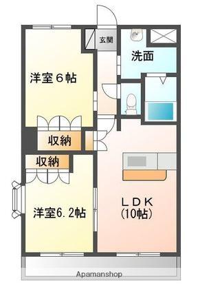パークサイド富久(2LDK/2階)の間取り写真