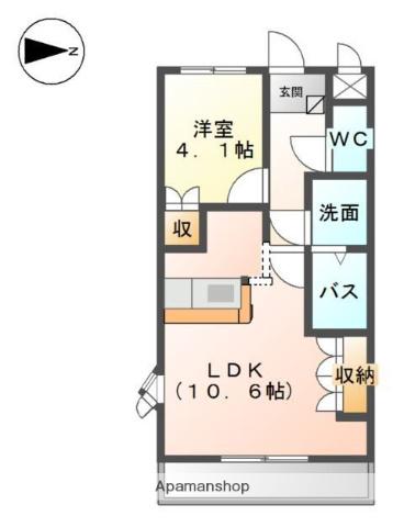 ドリームハウス(1LDK/1階)の間取り写真