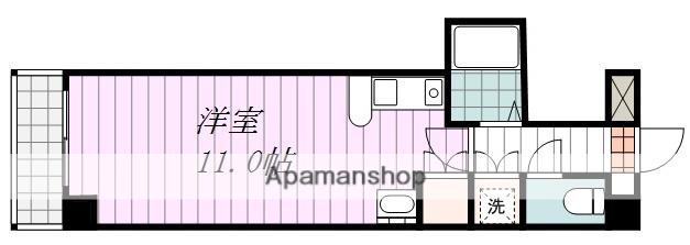 ベルメゾン市坪(ワンルーム/3階)の間取り写真