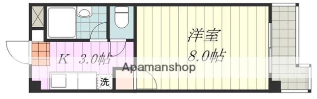 美沢寿ハイツ(1K/4階)の間取り写真