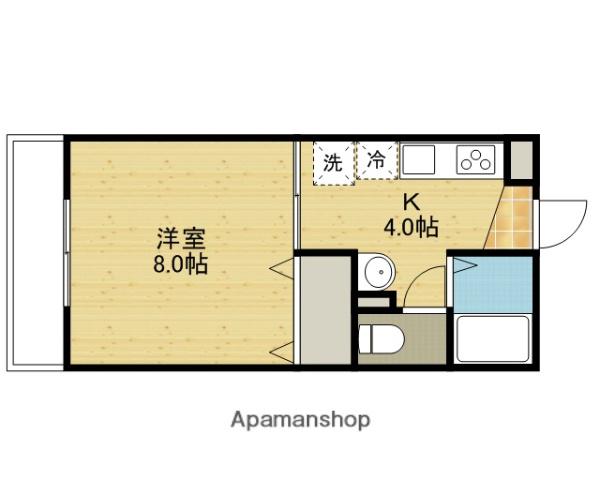 カレンハイツ(1K/1階)の間取り写真