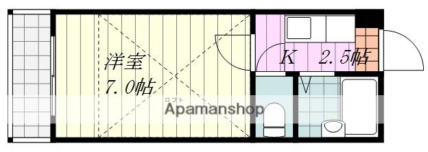 ナウメゾン山本(1K/3階)の間取り写真