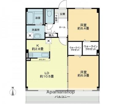 フォブールラシュレ(2LDK/1階)の間取り写真