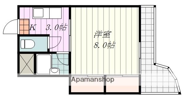 オリエントハウス(1K/3階)の間取り写真