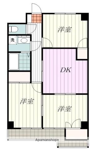 グレースハイツ保免(3DK/5階)の間取り写真