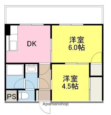 第5ミサワハウス(2DK/3階)の間取り写真