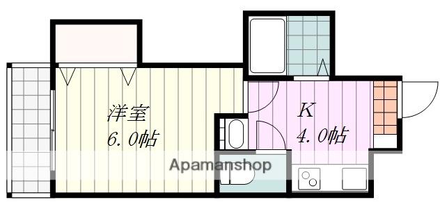 サンライズマンション(1K/4階)の間取り写真