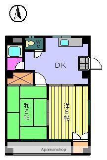 ハイツ浜(2DK/1階)の間取り写真