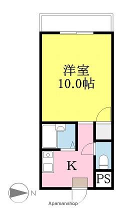 マイムビルⅢ(1K/3階)の間取り写真