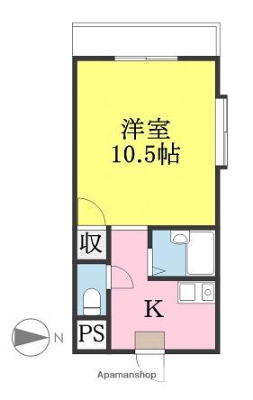 マイムビルⅢ(ワンルーム/2階)の間取り写真