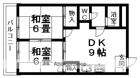 山田ビル(2DK/3階)の間取り写真