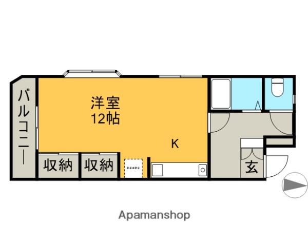 メイプルハウス吉野(ワンルーム/2階)の間取り写真
