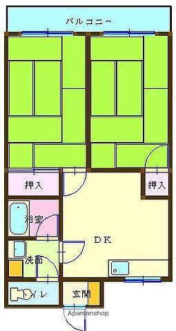 第5サンテラス吉田(2DK/2階)の間取り写真