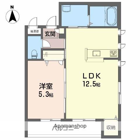 グランマスト松山(1LDK/3階)の間取り写真
