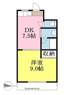 五十鈴マンション(1DK/4階)の間取り写真