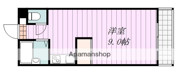 EAUDESOURCE(ワンルーム/4階)の間取り写真