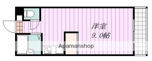 EAUDESOURCE(ワンルーム/2階)の間取り写真