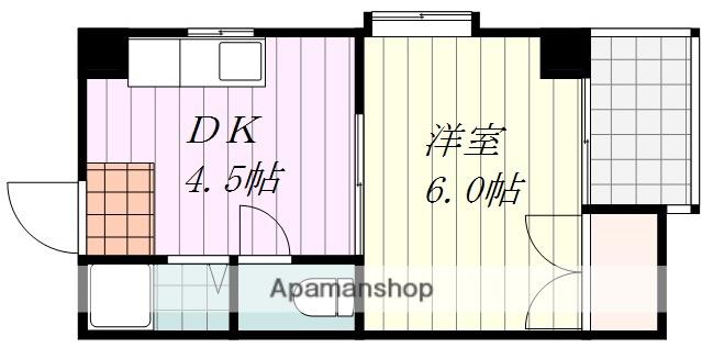 レジデンス東海(1DK/3階)の間取り写真