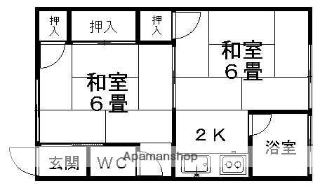 高橋荘(2K/2階)の間取り写真