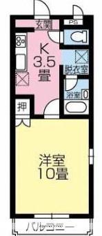 山本マンション(1K/1階)の間取り写真