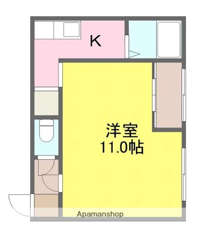 マイムビルハイツ(1K/2階)の間取り写真