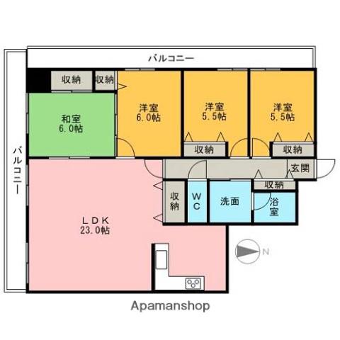 グランディア大手町一番館(4LDK/15階)の間取り写真