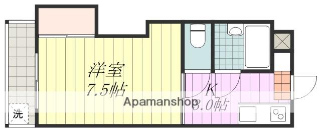 仙波ハイツ南棟(1K/4階)の間取り写真