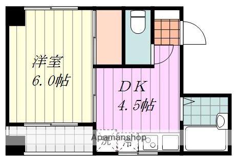 クリエイションビル小坂(1DK/3階)の間取り写真
