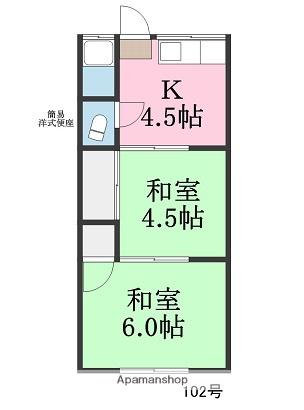 橘荘(2K/2階)の間取り写真