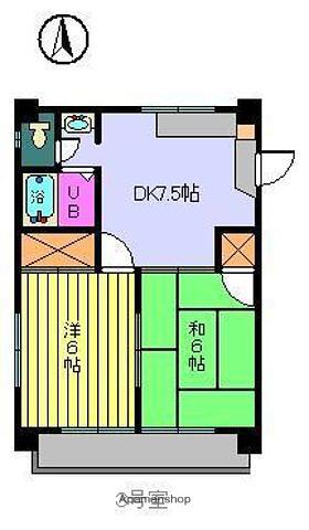 メゾン宝(2DK/4階)の間取り写真