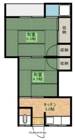 ニュー清和(2DK/1階)の間取り写真