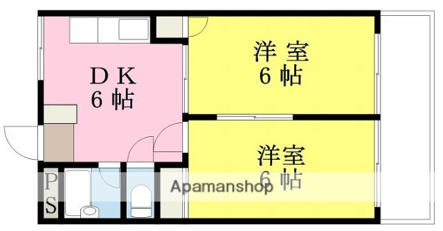 岡崎第7ビル(2DK/5階)の間取り写真