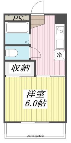 岡崎第7ビル(1DK/4階)の間取り写真