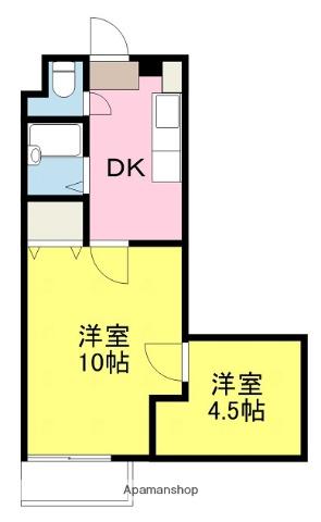 岡崎第7ビル(2DK/1階)の間取り写真