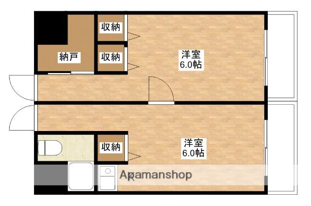 UKENA雄郡(2K/3階)の間取り写真
