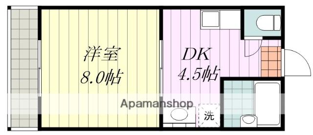 アリスト清水町(1DK/3階)の間取り写真